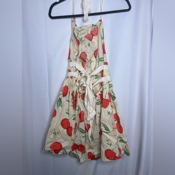 ASOS Design Halter Mini Sundress with Strappy Back in Cherry print - Size 6 - Picture 6 of 9